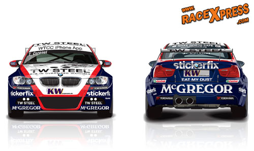 Voor en achterkant BMW Tom Coronel